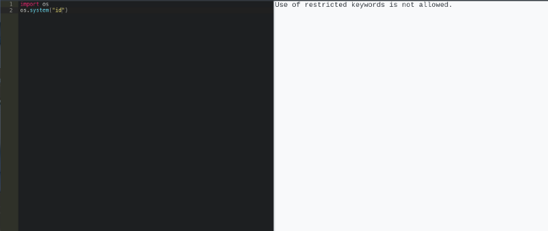 Failed injection attempt